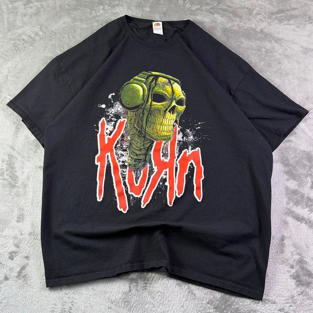 2024 Korn Tour Shirt Mens XL Black Skull Graphic Nu Metal Band Tee